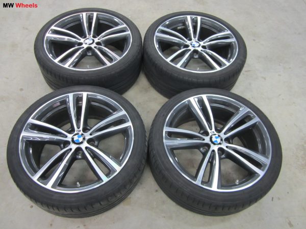 Originele BMW 19 inch velgen 3 4 serie F30 F36 met zomerbanden en sensoren - Afbeelding 2