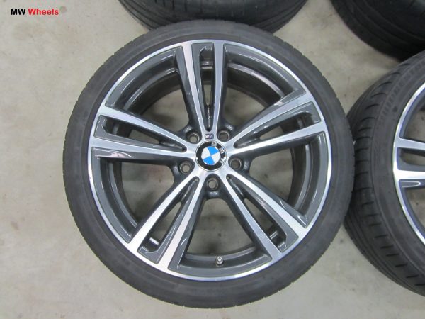 Originele BMW 19 inch velgen 3 4 serie F30 F36 met zomerbanden en sensoren - Afbeelding 4