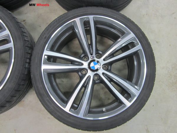 Originele BMW 19 inch velgen 3 4 serie F30 F36 met zomerbanden en sensoren - Afbeelding 5