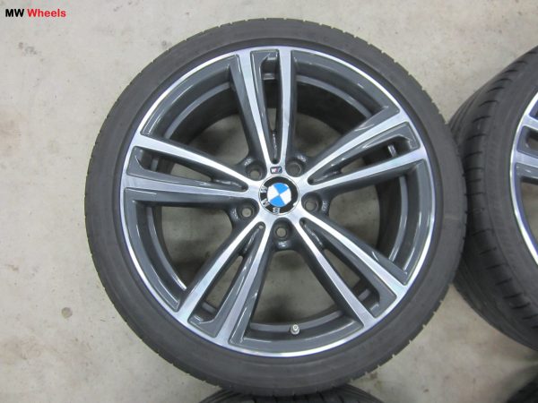 Originele BMW 19 inch velgen 3 4 serie F30 F36 met zomerbanden en sensoren - Afbeelding 7