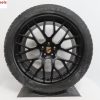 Originele Porsche Macan 20 inch velgen RS Spyder Satijn zwart met nieuwe Dunlop winterbanden - Afbeelding 5