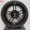 Originele Porsche 19 inch velgen 911 991 Carerra 4 en 4 S in hoogglans zwart met winterbanden - Afbeelding 5