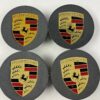 Originele Porsche naafdoppen 75 mm antraciet met kleur logo
