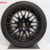 Originele Porsche Cayenne 20 inch RS Spyder velgen HG zwart met winterbanden - Afbeelding 2