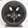 Originele Porsche Taycan 20 inch velgen Aero design met winterbanden satin zwart - Afbeelding 5