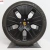 Originele Porsche Taycan 20 inch velgen Aero design met winterbanden satin zwart - Afbeelding 2