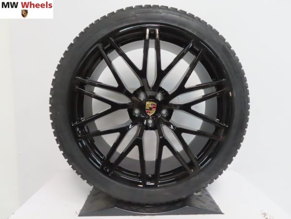 Originele Porsche 21 inch velgen Macan RS spyder GTS facelift met winterbanden nieuwe set - Afbeelding 2