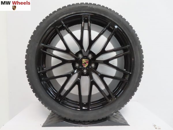 Originele Porsche 21 inch velgen Macan RS spyder GTS facelift met winterbanden nieuwe set - Afbeelding 4