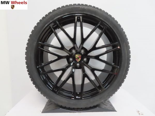 Originele Porsche 21 inch velgen Macan RS spyder GTS facelift met winterbanden nieuwe set - Afbeelding 5