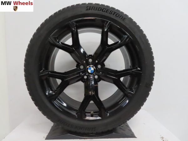Originele BMW X5 G05 X6 G06 21 inch velgen 741M in HG zwart met nieuwe winterbanden - Afbeelding 4