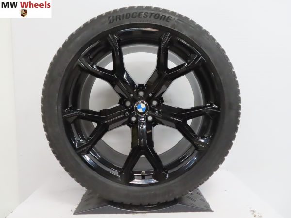 Originele BMW X5 G05 X6 G06 21 inch velgen 741M in HG zwart met nieuwe winterbanden - Afbeelding 2