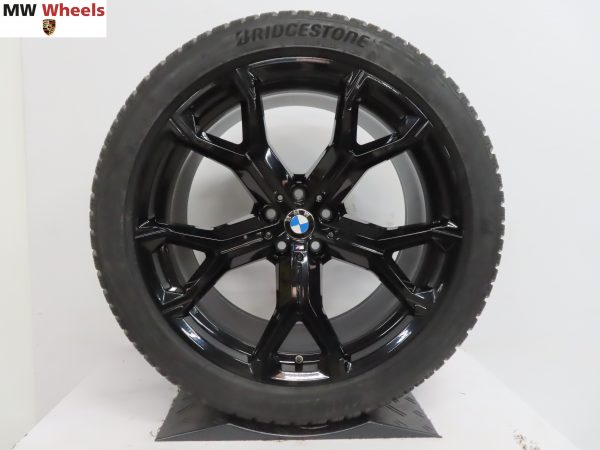 Originele BMW X5 G05 X6 G06 21 inch velgen 741M in HG zwart met nieuwe winterbanden - Afbeelding 3