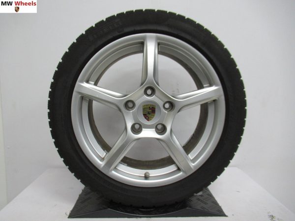 Originele Porsche Boxster 982 Cayman 718 18 inch velgen met Pirelli winterbanden - Afbeelding 3